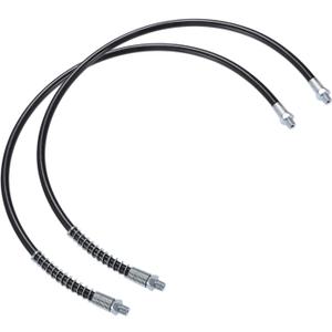 2pcs 28 Inch Universal 1/8" NPT Grease Gun Flex Hose - Trailer Flex Grease Hose Extension Non-Slip - Metal Black Vehicle Components Replace Parts