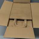 BAG BOX 100 Pcs Medium 8.25x4.3x10.6 Inch Brown Kraft Paper Gift Bags with Handles for Bulk Wedding, Party Favors, Grocery, Shopping, Retail Merchandise, Gift Sacks