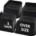 4 Pack Bed Risers 3 inch Heavy Duty, Oversized Furniture Risers, Black Bed Lifts Risers for Table, Sofa, Chair, Couch, Desk, Bed Frame Risers Supports Up to 6,500 Lbs