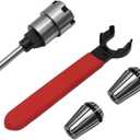 SYOWADA 1/4 Inch Shank to 1/2 Inch Shank Router Bit Extension Collet Adapter with ER20 Spring Collet and ER20 M-Type Collet Nut Wrench, for converting 1/2 inch and 1/4 inch shank router bits