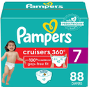 Pampers Diapers - Cruisers 360 - Size 7, 88 Count, Babyproof up to 100% Leakproof Pull-On Diaper