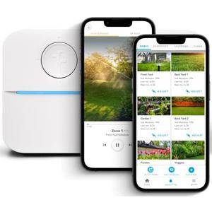 Rachio WiFi Smart Sprinkler Controller (8-Zone Irrigation Remote Control) – App-Based Scheduling, Local Weather Intelligence, Rain Skips, Easy DIY Install