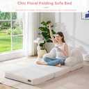 MAXYOYO Folding Sofa Bed, Convertible Floor Sofa Couch, Beige, Single