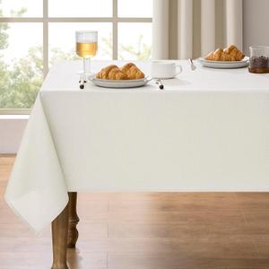 Faux Linen Waterproof Tablecloth,Ivory, 52" x 70" (Rectangular)