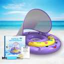 Baby Pool Float with Removable UPF50+ Sun Protection Canopy, Octopus Baby Swim Floats for 6-24 Months Infant, Extra Wide Dual Design, Adjustable & Breathable Seat