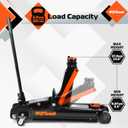 AV Steel Low Profile Floor Jack 2.5 Ton (5000 lbs), Lift Range 3.4" to 14.6" for Cars & Sedans, Hydraulic Steel Jack with Single Piston Pump - Not for Trucks or SUVs
