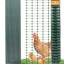 Temporary Plastic Garden Fence Animal Barrier, Green, 40 In X 100 Foot, Steel, Garden Style