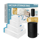 MattEasy Vacuum Storage Bags with Electric Pump, 16 Pack (3 Jumbo/ 3 Large/ 5 Medium/ 5 Small), Space Saver Bags with Pump, Storage Vacuum Sealed Bags for Clothes, Comforters, Blankets, Bedding