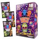 Halloween Day of the Dead Sugar Skull Lollipop Rings, Dia De Los Muertos Individually Wrapped Candy, Box of 18
