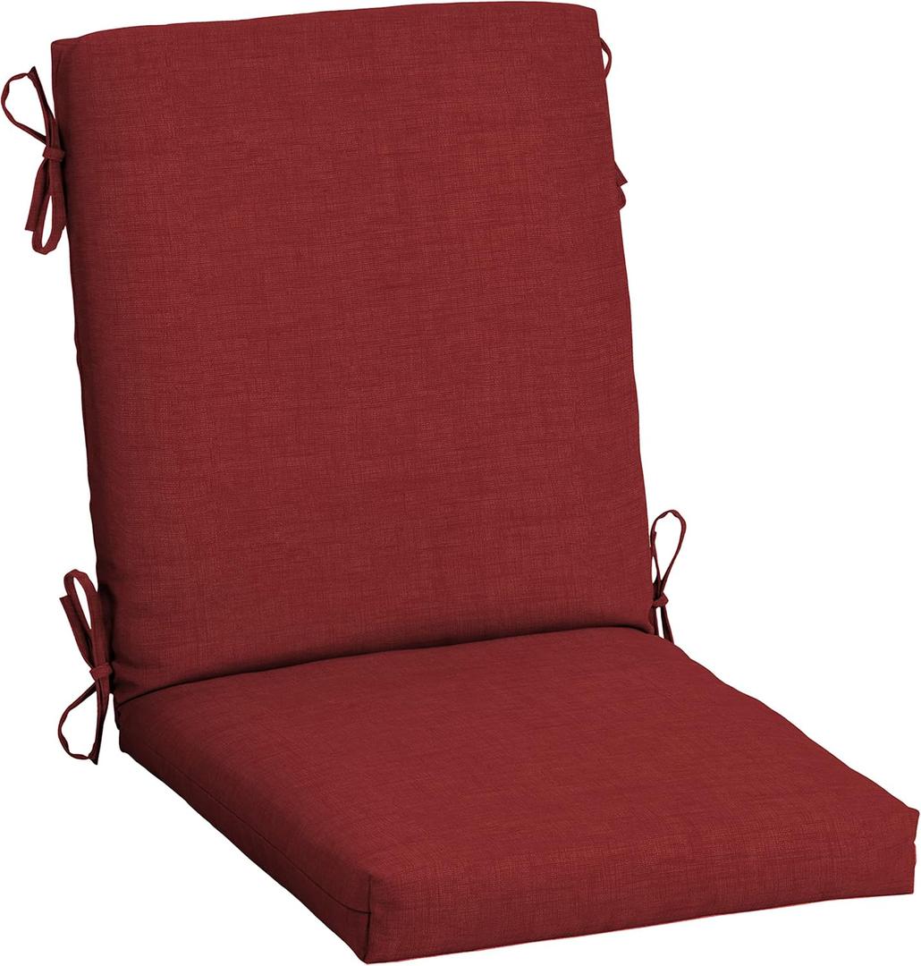 Arden Outdoor Patio Dining Chair Cushion, 20x44, Rain-Proof Seat Pad, Fade-Resistant Outdoor Cushion Ruby Red Leala, 1 Pack