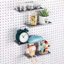 4 Pcs Pegboard Shelves, 10 x 4 Inch Metal Shelf Brackets Pegboard Tray Accessories Wall Organizer for Craft Room Home Garage Nursery Workbench Kitchen (Gray) (Grey)
