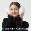Earmuffs for Women Girls Faux Fur Fuzzy Headband Foldable Ear Covers Cold Weather Accessory (Brown 2)