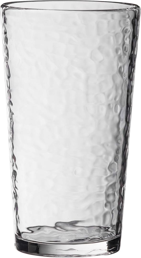 KLIFA- , Set of 2, Plastic Jumbo Drinking Glasses, Large Acrylic Iced Tea Cups, BPA-Free, Stackable Plastic Drinkware, Dishwasher Safe Highball, Clear