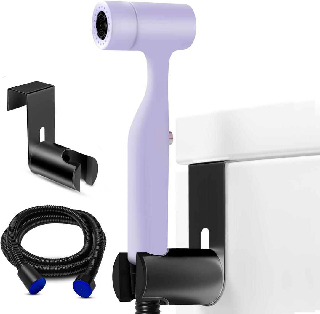 Handheld Bidet Sprayer with Toilet Hose | Dual Spray Modes | Leak-Proof ABS | for Feminine Wash, Baby & Pet Care(Macaron Purple, 1 Set)