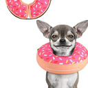 Supet Inflatable Dog Cone Collar for Small Dogs Puppies Cats, Soft Dog Cone Alternative After Surgery for Puppies Cats to Stop Licking (XS(Neck 4"-7"), Donut Pink)