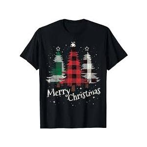 Merry Christmas with Trees T-Shirt , 2XL