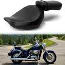 Motorcycle Driver Passenger Seat Black Without Pattern Compatible with Shadow ACE VT750 VTC750C VTC750CD 1998-2003
