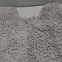 Striped Light Grey Toilet Bathroom Rug Mat 24" x 20" Contour Rug Ultra Soft, Non Slip Chenille Bath Rugs, Absorbent Plush Shaggy Bath Mats for Bathroom, Bedroom, Kitchen, Shower, Tub,Light Gray (1'8" x 2' (Rectangular))