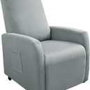 Recliner Chair Covers 4 Pieces Waterproof Small Recliner Sofa Slipcover Stretch Recliner Slipcover for Lazyboy Recliner Chair with Storage Pocket Furniture Protector for Living RoomGrey