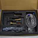 Matte Black 8 Inch Widespread Bathroom Faucets, Square Waterfall Bathroom Sink Faucet with Pop-Up Drain & Supply Lines, Budget-Friendly Vanity Upgrade for Bath Remodel