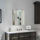 Mirrorons Beveled Mirror, Wall Mirror 18" x 24", Frameless Rectangle Bathroom Mirror with Beveled Edge, Hangs Horizontally or Vertically. Rounded Corner Tempered