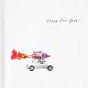 easykart labels 16 Happy New Year Cards with Envelopes | Spot UV & Texture Finish | 6.75 x 4.5 Inch New Year Wishes Cards with Seal Stickers For Friends, Family and loved Ones (1 PACK)