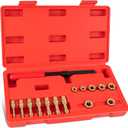 15Pcs Metric Thread Chaser Set, Thread Inserts and Repair Kits in 4 Sizes, Universal Re-Threading Tool with Case