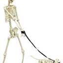 Halloween Skeleton 5.4FT Life Size Human Adult Skeletons with Skeleton Dog Halloween Decorations for Indoor Outdoor Garden Lawn,Haunted House Props, Spooky Scene Party Decor