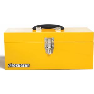 16" Portable Steel Heavy-duty Tool Box 18-Gauge with Metal Latch and Handle Yellow