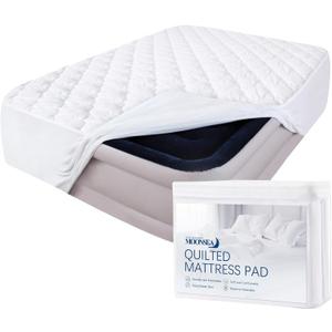 Queen Mattress Pad Thick Quilted Mattress Topper, Air Mattress Cover, Super Soft Breathable and Noiseless Down Alternative Fiber Extra Thick Mattress Pad with Deep Pocket Fits up to 23 Inch Mattress