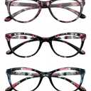 3 Pack Reading Glasses Blue Light Blocking Stylish Cat Eye Computer Readers Anti Eyestrain & Glare for Women