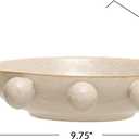 Bloomingville 9.75 Inches Stoneware Bowl with Orbs and Reactive Glaze, Cream
