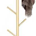 Metal Coat Rack with Natural Marble Base, Modern Coat Rack Freestanding, Sturdy Coat Tree Stand, Golden Hall Tree for Jacket Hat Bag Entryway