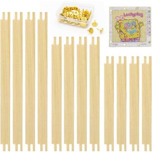 12PCS Needlepoint Stretcher Bars for Needlework with 50 Thumb Tacks ,6"/7"/8" X.75,Wooden Canvas Stretcher Bars for Embroidery Stitch Frame Set Bundle