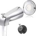 Universal Bathroom Tub Spout with Metal Tub Spout Cover Ring, 5 1/4 Inches Reach Wall Front Mount Faucet with Shower Diverter 1/2" IPS Inside Thread(Chrome)