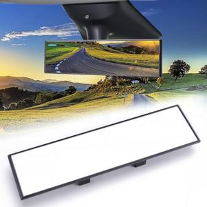 Rear View Mirror, Universal Interior Clip-on Wide Angle Mirror,Flat HD Rearview Mirror, Anti Glare, Clear Tint, Accessories for Car SUV Trucks Vehicles (11"*3")