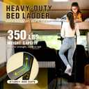 Adjustable 52-64 Inch RV Bunk Ladder, 350 LBS Capacity – Camper Bunk Ladder with Non-Slip Rubber Steps & Metal Hooks, Bunk Bed Ladder for RV, Camper, Dormitory & Kids Rooms