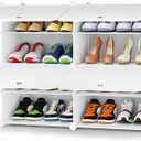 HOMIDEC Shoe Rack, 4 Tier Shoe Storage Cabinet 16 Pair Plastic Shoe Shelves Organizer for Closet Hallway Bedroom Entryway (White)