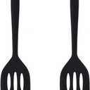 2Pack Small Silicone Turner High Heat Resistant Slotted Spatula for Fish, Eggs, Pancakes and More (12 IN, Black)