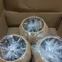 3 Pack Wicker Pendant Light Natural Woven Pendant Light Boho Chandelier Light Fixture Dome Rustic Farmhouse Pendant Lights Rattan Light Fixture for Dining Room Kitchen Island (Bulb Incl.), 8.7 inches x 6.3 inches