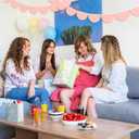 VitalCozy 2 Pcs Felt Peach Color Scallop Pennant Banner 13 feet Party Garland Including Excess Cord Happy Birthday Baby Shower Wedding Nursery Classroom Decorations