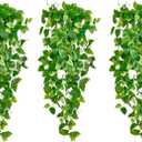 Fake Hanging Plants Vines(3pcs)for Room Decor, Artificial Ivy Greenery Garlands for Home Bedroom Living Aesthetic Kitchen Office Wall Patio Bookshelf,Indoor,Outdoor Farmhouse Decorations (No Basket)