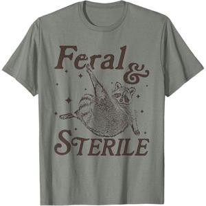 Hysterectomy Recovery Raccoon Feral and Sterile T-Shirt (3XL, Olive Heather)