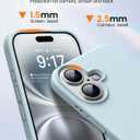 OuXul Designed for iPhone 16 Case,Shockproof Liquid Silicone Protective Phone Case with Soft Anti-Scratch Microfiber Lining Ultra Slim Drop Protection Phone Cover 6.1 inc (Light Blue)