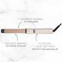REMINGTON Shine Therapy Argan Oil & Keratin Infused 1 Inch Straight Barrel Curling Wand for Loose Waves, Includes Heat Glove