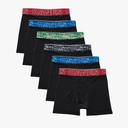 Hanes Boys' Big Performance Tween Boxer Brief Pack, X-Temp Mesh Stretch Underwear, Black, 6-Pack Size M