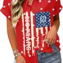 250 Anniversary USA Shirt Women 4th of July Patriotic Shirt Independence Day Short Sleeve Button Down Outfits
