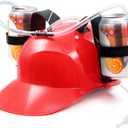 Novelty Place Drinking Helmet - Can Holder Drinker Hat Cap with Straw for Beer and Soda - Party Fun - Red/Yellow