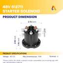 Canamax Golf Cart 48V Solenoid Replacement for E-Z-GO TXT 2010-Up & All 48V MPT 800 1000 Vehicles 612711 606971 609428