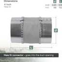 Vent Systems 4" Inch Flexible Vibration-Reducing Male Fit Duct Connector Round Galvanized Steel Dryer Vent Hose Connector, Spiral Duct, Pipe Extender, HVAC Ventilation - Inline Duct Work Coupler